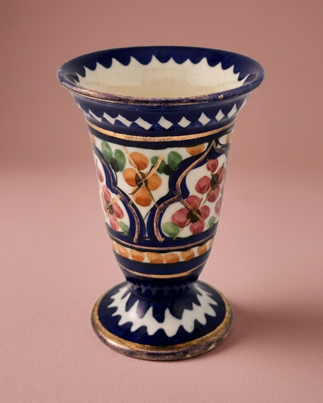 Majolica Holland Vase | Earthenware | Hand-painted Floral Motif