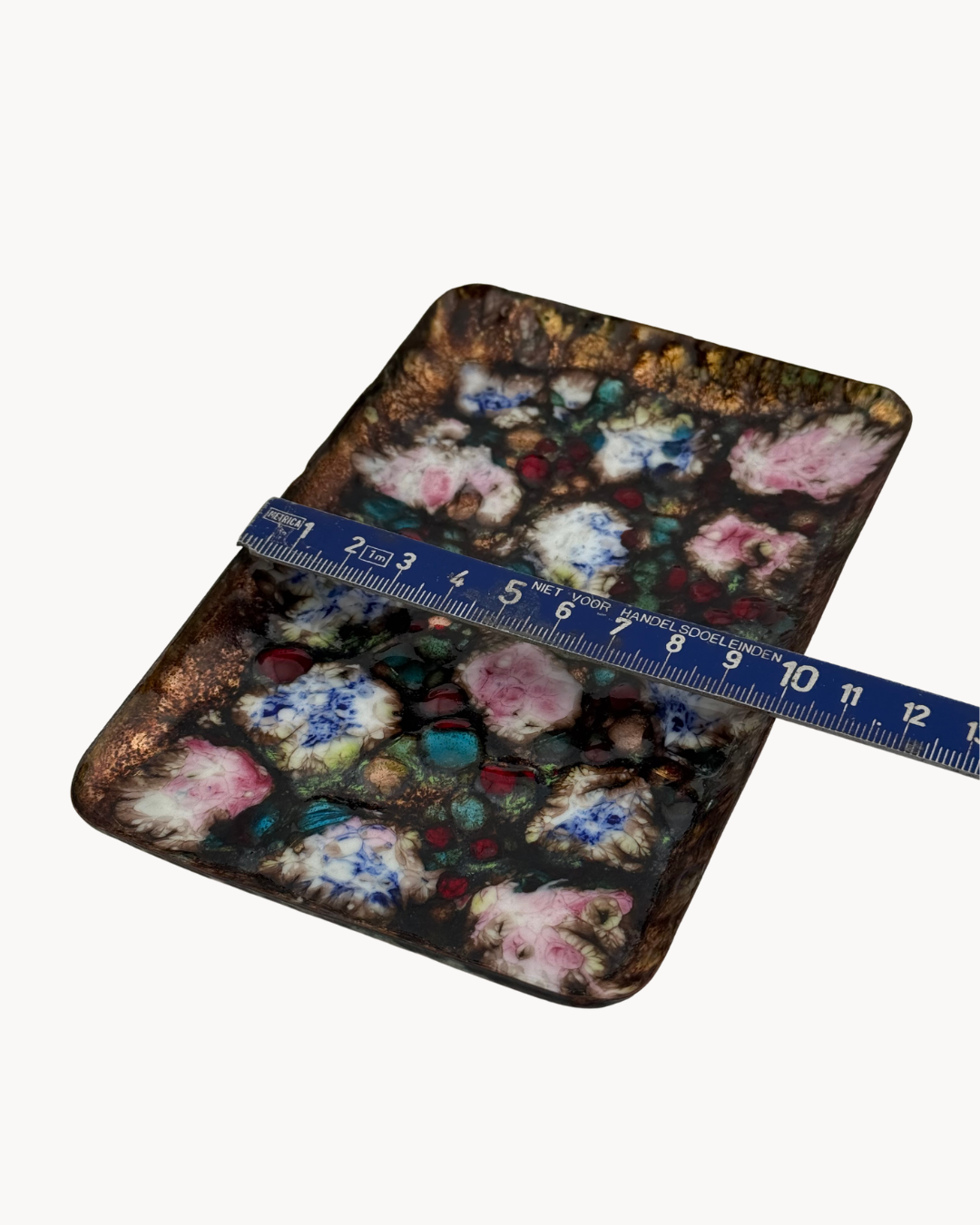 Esmaltes Garcia Trinket Tray | Enamel on Copper | Vintage Abstract Floral