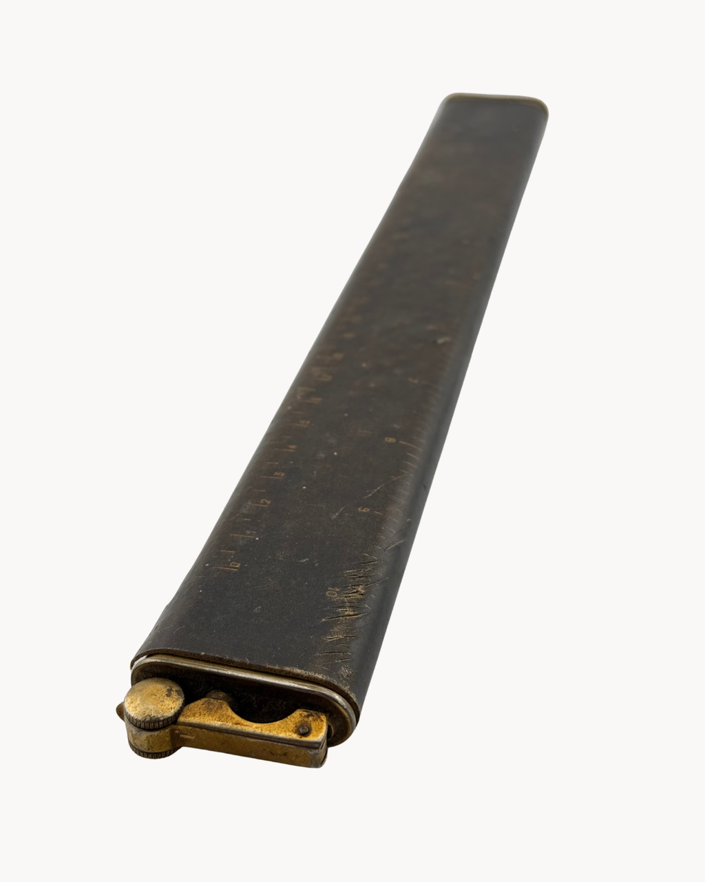 Tall Table Lighter | Leather & Brass | Manual Thumbwheel Spark