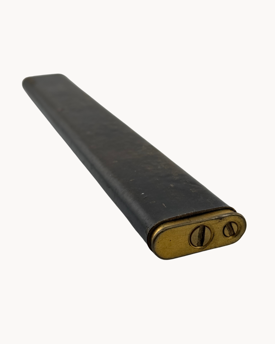 Tall Table Lighter | Leather & Brass | Manual Thumbwheel Spark