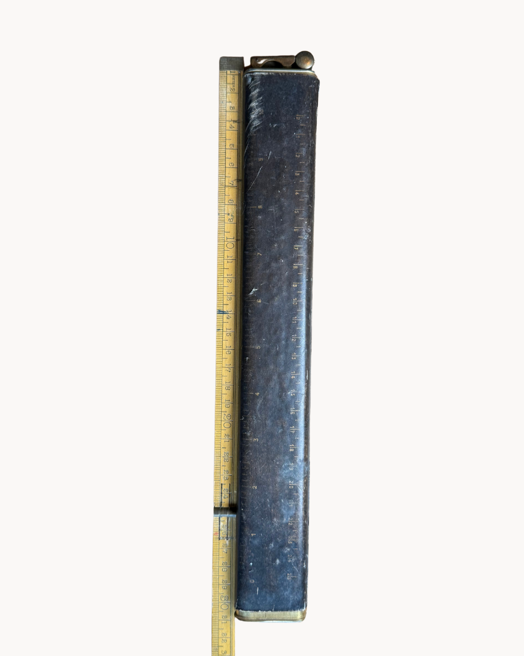 Tall Table Lighter | Leather & Brass | Manual Thumbwheel Spark